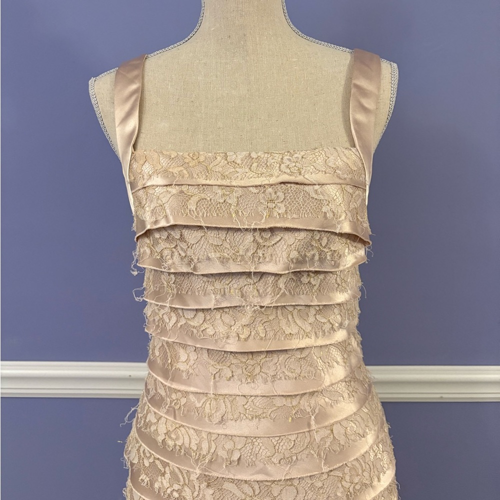 BCBGMaxAzria Cream Layered Dress - Picture 2 of 5